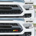 3 Colors Grille Badge Tri Colors Emblem For Toyota Tacoma Tundra 4Runner Highlande Rav4 CHR Strip Air Inlet Auto Car Accessories. 