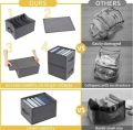 stackable clothes 6 Grids Wardrobe Organizer, Clothes, shirts pants Washable Jeans Compartment Storage Box, Clothes Drawer Mesh Separation Box, Portable Foldable Closet. 