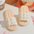 Slippers Princess Wind Pearl Puffs Girls Little Girl Slippers Soft Bottom Outside Penetrating Air Sandals. 