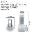 CE1 CE2 CE5  Closed End Crimp Caps End Wire Connector Nylon Crimp Caps Cable Terminals 22-16 16-14 12-10 AWG. 