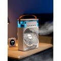 4-In-1 Multi-Functional Portable Air Humidifier Cooling USB Fan With 7-Color Night Light. 