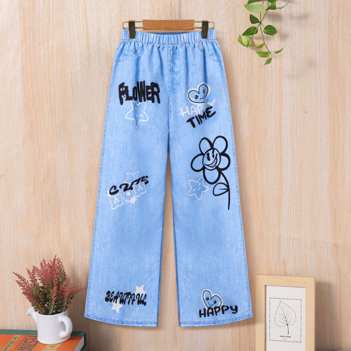 Children's%20fall%20fashion%20for%20girls%20and%20teenagers,%20imitation%20denim%20print,%20micro-elastic%20outdoor%20casual%20baggy%20straight-leg%20pants%20-%20Image%206