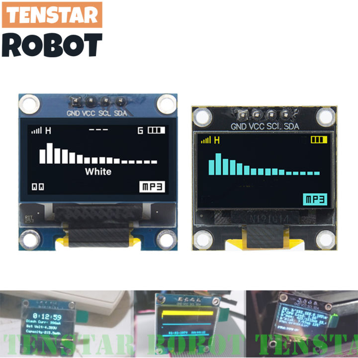 TENSTAR 0.96 Inch OLED SSD1306 White/Blue/Yellow 128X64 IIC I2C Serial Display Module 12864 LCD Screen Board