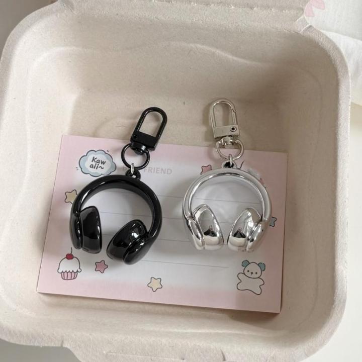 1PC Cute 3D Earphones Pendant Keychain Mobile Phone Chain Earphone Charm Backpack Hanging Decoration Accessories Gifts