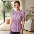 Cotton Regular Sleeve Casual T-Shirt Top for Women Trendy Fashion Everyday Wear Pink Color. 