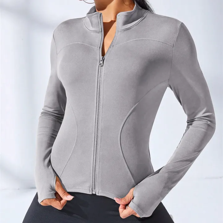 2024%20New%20Yoga%20Coat%20Short%20Sports%20Jacket%20WOMEN'S%20Fitness%20Clothes%20Slimming%20Body%20Sculpting%20Zipper%20Yoga%20Jacket%20-%20Image%206