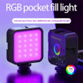 Mini RGB Hot Boot Fill Light Live Photography LED Portable Atmosphere Beauty Mobile Camera Pocket Adjustable. 