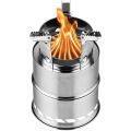 Portable Outdoor Camping Stove Wood Burning Mini Lightweight Stainless Steel  Stove Picnic BBQ Cooker Travel Adventure Tools. 