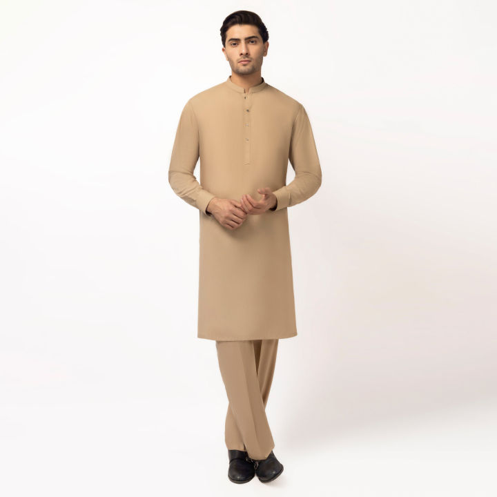 Junaid Jamshed Men - Light Brown Unstitched Fabric JJMS-3840/S26/JJ10971-B