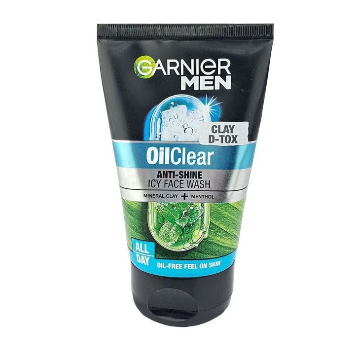 Garnier Men Oil Clear Clay D-Tox Deep Cleansing Icy Face Wash, 50gm
