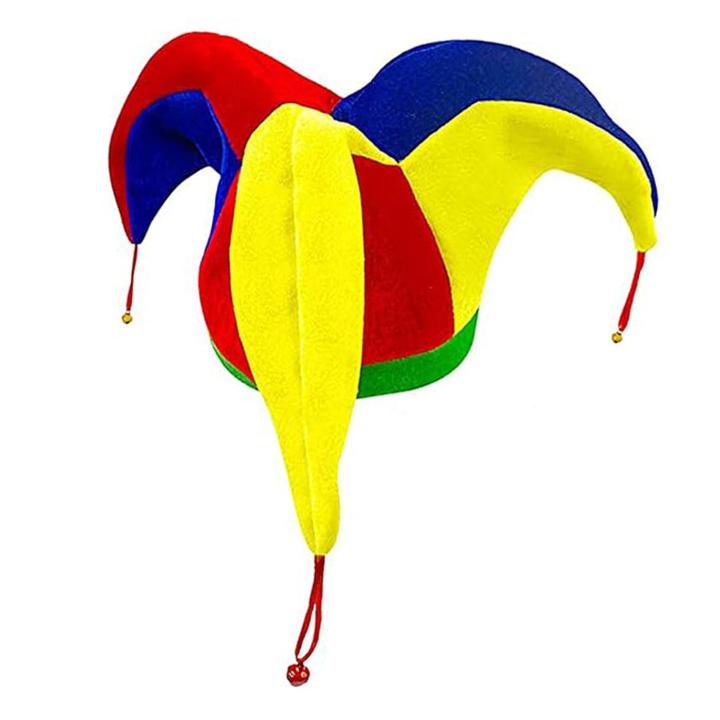 Clown Hat Multicolor Funny Women Men Mardi Gras Party Hat for Halloween Masquerade Fancy Dress Party Clown Costume Cosplay