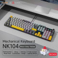 AJAZZ NK104 Mechanical Keyboard Wired dual-injection keycaps 104 Hot-Swapping LED Hybrid Backlight Gamer Keyboard for Laptop PC.