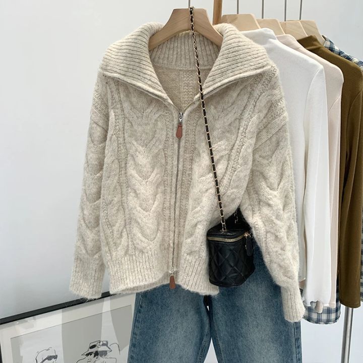 Retro%20Solid%20Double%20Zipper%20Turn-down%20Collar%20Sweater%20Women%20Autumn%20Winter%20New%20Lazy%20Style%20Loose%20Knitted%20Cardigan%20Thicken%20Loose%20Tops%20-%20Image%207