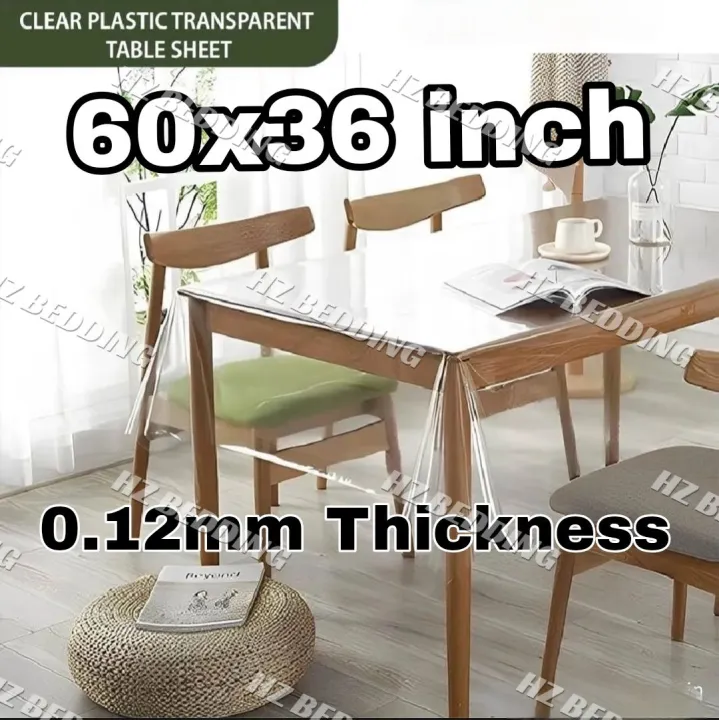 4/6&%208%20Seater%20PVC%20Transparent%20Clear%20Dining%20Table%20Cloth%20/%20Cover%20Plastic%20Table%20Cover%20Protector%20Sheet%20Rectangle%20-%20Image%205