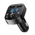Car Hands-free Bluetooth-compaitable 5.0 FM Transmitter Car Kit MP3 Modulator Player Handsfree Audio Receiver 2 USB Fast Charger.