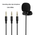 MC01A Portable External 3.5mm Hands-Free Mini Wired Collar Clip Lapel Lavalier Microphone for PC Laptop Lound Speaker. 