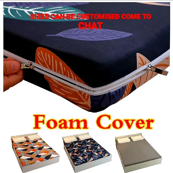 Semi cotton Mattress cover protector zippered mattress cover multicolor graphic design size can be customised come to cart