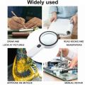 30X High Power UV Light Magnifier with 12 LED Portable Handheld Loupe for Jewelry Repair Reading and Inspection. 