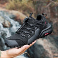 HIKEUP Men's Hiking Shoes Suede Leather Outdoor Shoes Wear-resistant Men Trekking Walking Hunting  Sneakers. 