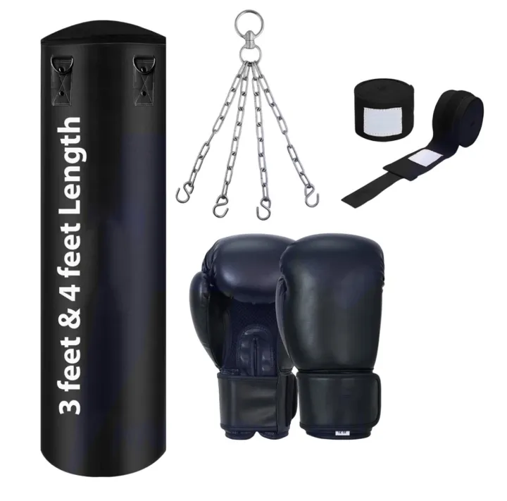 Boxing%20bag%20with%20chain%20boxing%20gloves%20and%20bandages%20wrapes%20boxing%20kit%20full%20set%20-%20Image%202