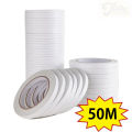 50M Strong Tape Sticker Double Sided Adhesive Tape Ultra-thin White for Home Office Craft Double Sided Tape Sticky Paper.