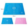 Silicone Rolling Pin Baking Tools Soft Cake Board Pastry Boards Dough Kneading Mat with Calibration High Temperature Resistant (Colour : Pink, Pastry Board Size: 50 x 40 cm). 