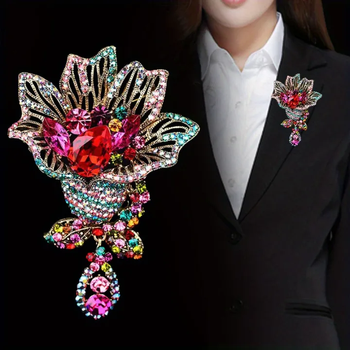 Elegant%20Women%20Men%20Flower%20Solid%20Crystal%20Shining%20Brooch%20Pin%20Exquisite%20High-end%20Pendant%20Badges%20Corsages%20-%20Image%202