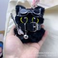 Punk Style Black Cat Keychain Cute Big Eye Cat Bag Charm  . 