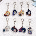 1/15PCS Anime Characters Demon Slayer Acrylic Car Keychain Accessories Cute Keyrings Friends Bag Charms Backpack Pendant.