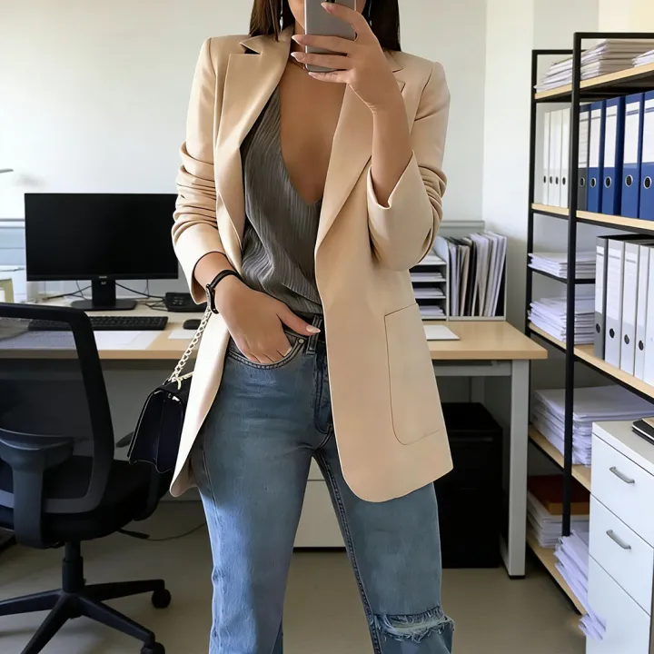 Women%20Buttonless%20Lapel%20Blazer,%20British%20Elegant%20Pocket%20Suit%20Jacket,%20Loose%20Professional%20Office%20Business%20Casual%20Commuter%20Outerwear%20-%20Image%203