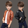 Boys Plus Velvet Thick Leather Jackets Kids Girls Autumn Winter Coat Fashion Clothing Children's Warm PU Leather Outerwear 2-14Y. 
