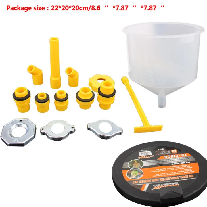 Hongkong60%20Car%20Accessories%2015Pcs/Set%20Plastic%20Funnel%20Contains%20Fits%20All%20Vehicles%20Oil%20Pouring%20Tool%20Anti-Spill%20Coolant%20Filling%20Kit%20-%20Image%206