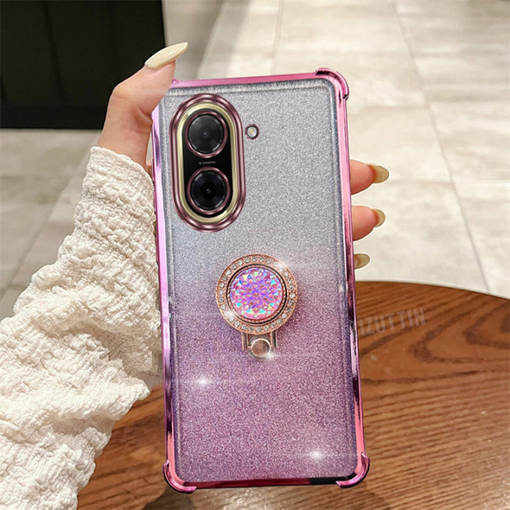 Gorgeous Round Jewelry Glitter Luxury Ring Phone Holder Case On For  Redmi A5 4G Girl Woman Used Anti-knock Stand Cover