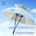 Portable Folding Umbrella Hat UPF 50+ UV Protection Waterproof Hands-Free Gardening & Fishing Head-Wear for Sunscreen.