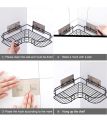 Oslen Metal (Pack of 1 Self-Adhesive Shelf/Storage Organizer for Bathroom and Kitchen Corner Wall Mounted Rack Shelf Bathroom Accessories Storage Rack (No Drilling-Shelf Adhesive) (8 and 9 INCH,Black). 