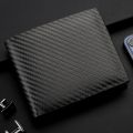 New Carbon Fiber Short Wallet Men's Card Bag Integrated Zipper Change Bag Holder.