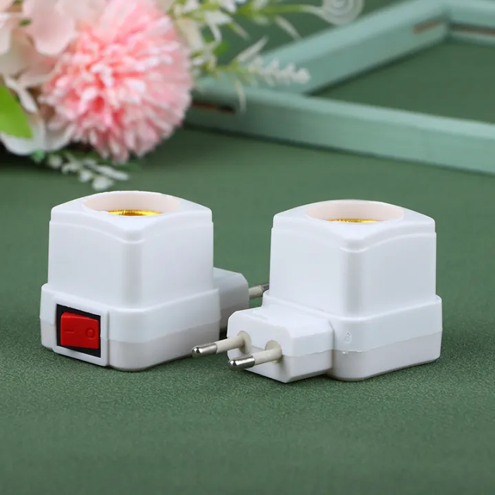 1Pc E27 Socket Lamp Bulb Adapter White LED Light Lamp Bulbs Socket Base ...
