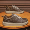 Leather Trend Men Casual Shoes Platform Soft Sneakers Outdoor Breathable Sport Shoes Lightweight Skid Running Shoes Tennis Shoes. 