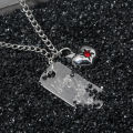 2Pcs/Set Game Love and Deepspace Caleb Necklace Keychain Summer Day Apple Clavicle Bag Pendant Women's Jewelry Accessories Gift.