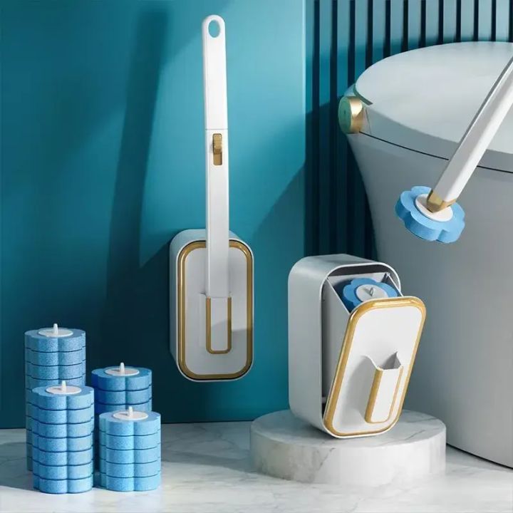 Household bathroom toilet cleaning brush, toilet brush, no need to drill holes, replaceable disposable toilet brush