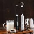 Electric Milk Frother Foamer + Egg Beater Wireless Type-C Charging 3 Speeds Mini Handheld Foam Maker Coffee Whisk Cooking Tools.