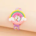 2024 New Rainbow Cloud Printed Silicone Band Children's Watch Girl Cute Cartoon Quartz Watch Kids Watches Boys Girl Watche. 