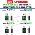 New Upgrades Mini USB Wireless Bluetooth 5.4 Transmitter Receiver Adapter WiFi 6 Dongle 900Mbps Dual Band For PC Laptop Win10/11. 