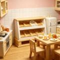 1Pcs Mini Bread Rack Cupboard Storage Shelf Model 1:12 Dollhouse Miniature Display Cabinet Cake Cabinet Kitchen Furniture Decor.