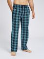 Men's Pajama Pants Autumn New Checked Cotton Thin Soft Comfortable Elastic Waistband with Pockets Home Lounge Pants.