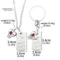 2Pcs/Set Game Love and Deepspace Caleb Necklace Keychain Summer Day Apple Clavicle Bag Pendant Women's Jewelry Accessories Gift.