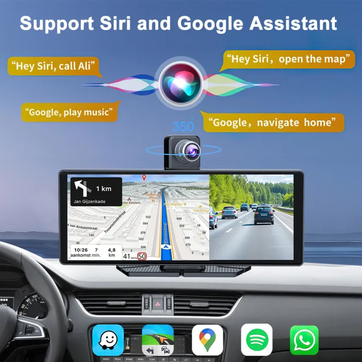 Universal%2010.26"%20Car%20Intelligent%204K%20360%C2%B0%20Rotatio%20Car%20DVR%20Dash%20Cam%20Wireless%20CarPlay%20&%20Android%20Auto%20Bluetooth%20WIFI%20Rear%20Reversing%20-%20Image%205