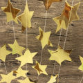 New 1 Set Paper Star Garlands 4M Birthday String Chain Ornaments Curtain Wedding Party Room Decor Supplies.