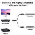 Digital Optical Audio Splitter 1 in 2 Out Toslink Fiber Optic 1 Male to 2 Male Cable for Home Theater Stereo System. 