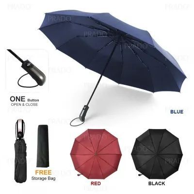 umbrella BMW Original Automatic 2 Person Folding Umbrella with LED Flashlight Waterproof, Sun Proof and Wind Resistant